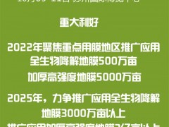 2022中国国际生物降解材料展览会 降解地膜原材料，降解地膜成品